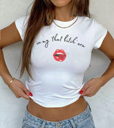 In My That Bitch Era White Crop Top – M to XXL